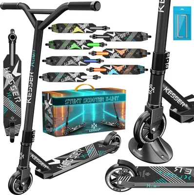 Produktbild von KESSER® Scooter Funscooter Stuntscooter X-Limit - 360° Lenkung mit ABEC 9 Kugellagern 100 mm PolyurethanRäder Robuster Kickscooter Tretroller Cityroller Trick Roller für Kinder Erwachsene