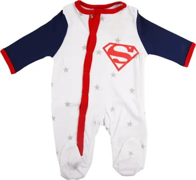 Produktbild von DC Comics Superman Baby Kleinkind Strampler Einteiler – Weiß / 80