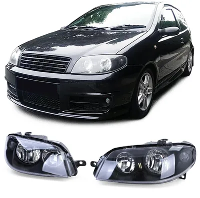 Immagine prodotto di Fari in vetro trasparente nero sinistro + destro per Fiat Punto 2003-2005