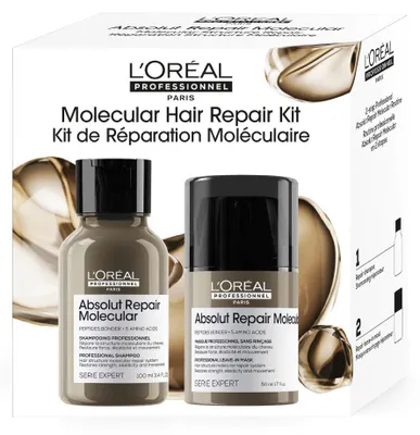 Produktbild von L'Oréal Professionnel Absolut Repair Molecular Travel Set Shampoo 100 ml + Leave-In 50 ml