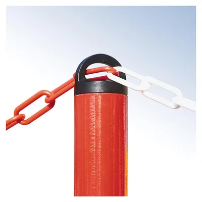 Produktbild von Moravia Kettenständer EXTERN 60 x 1000 mm rot/weiß + Ösenkappe und Recyclingfuß