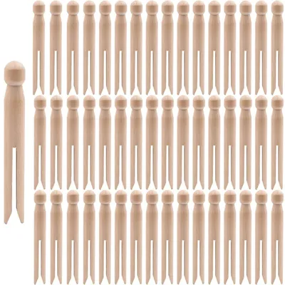 Immagine prodotto di TRANKIELO® - 100 morsetti rotondi in legno - 11 cm - ecologici, ideali per lavori manuali e decorazioni