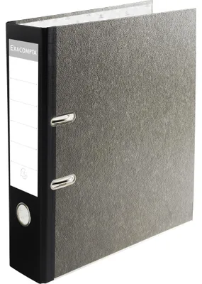 Produktbild von Exacompta 10x Ordner Wolkenmarmor 2Ring 80mm Rücken A4 schwarz 53681E