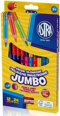 Produktbild von Doppelseitige Bleistifte Jumbo Astra 24 Farben mit Anspitzer