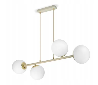 Zdjęcie produktu dla LUXOLAR Lampa wisząca 4-punktowa G9 LED 15W - żyrandol beżowo-złoty dla buira, jadalni, sypialni - styl nowoczesny, skandynawski, soft loft