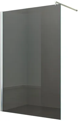 Produktbild von Walk-in Duschabtrennung Duschwand Seitenwand 140 cm Grauglas 10 mm NANO Glas Merkur