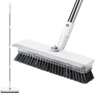 3-in-1 Bodenschrubber mit langem Stiel, 64–120 cm, Edelstahl