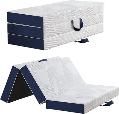 Imagen del producto de Colchón plegable de 75 x 195 x 15 cm, de 4 piezas y extra grueso