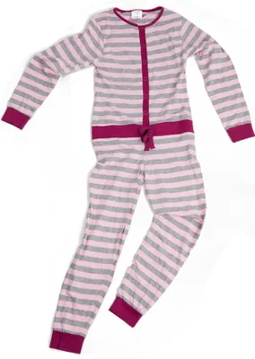 Produktbild von Moonline - Jumpsuit für Kinder, weicher Einteiler Onesie für Mädchen - ideal als Schlafanzug (aus Baumwolljersey und mit Druckknopfleiste) ; rosa , 140