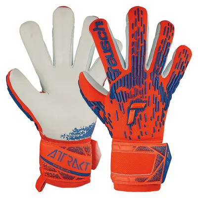 Produktbild von Reusch Torwarthandschuh Attrakt Freegel Silver Junior mit Evolution Negative Cut 2210 hyper orng/elec blue 4.5
