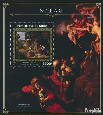Produktbild von Briefmarken Niger 2016 Mi Block 582 (kompl. Ausg.) postfrisch Weihnachtskunst