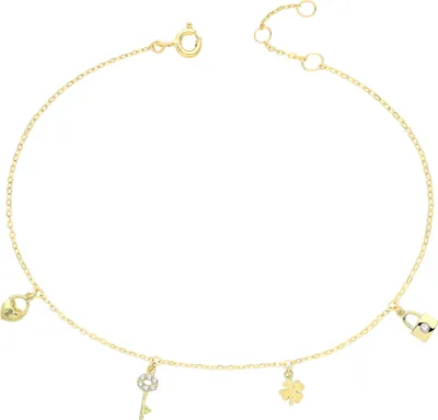 Image de Doux 9 carat (375) or dames - bracelet de mendicité avec zirconium - 18cm ; TRS34989