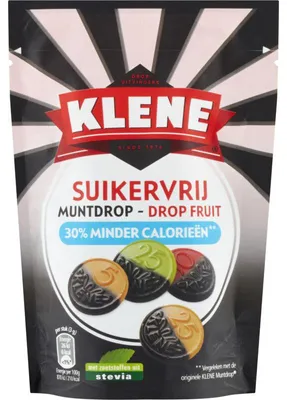 Produktbild von Klene Muntdrop zuckerfrei 100g – zuckerfreie Lakritz mit fruchtigem Geschmack