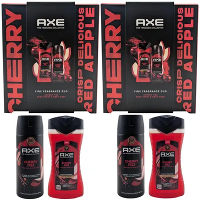 Produktbild von Axe CHERRY Geschenkset 2 Stück = 2 x 150ml Deo + 2 x 225ml Duschgel Premium Duft