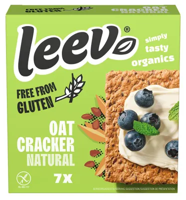 Produktbild von Leev Havercrackers Naturel 100g – Knusprige, natürliche Hafercracker Snack