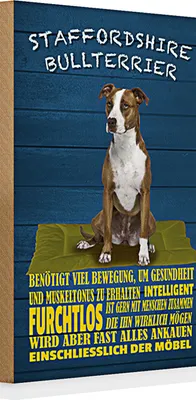 Produktbild von Holzschild Spruch Hund 20x30cm Staffordshire Bullterrier