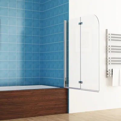 Produktbild von 100 x 140 cm Badewannen Faltwand Aufsatz Duschwand Duschabtrennung Nano Glas DAY