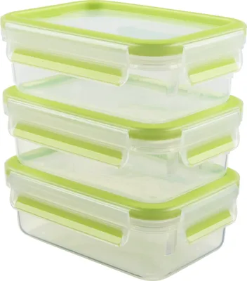 Image de Emsa Clip&Close lot de 3 boîtes fraîcheur 0,55 l, vert