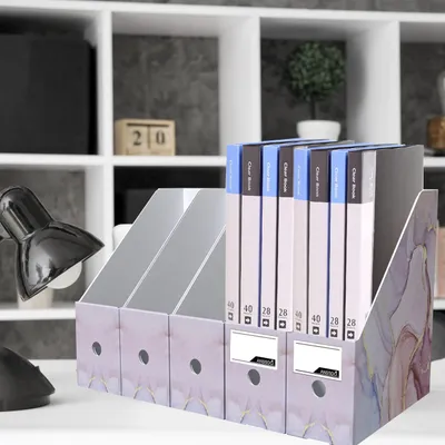 Image de Porte-journaux pliable, lot de 6, en carton, pour bureau et école