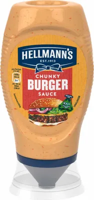 Produktbild von Hellmann's Chunky Burger Sauce (250ml Flasche) + usy Block