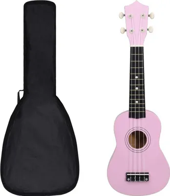 Produktbild von Sopran-Ukulele-Set mit Tasche für Kinder Rosa 21"