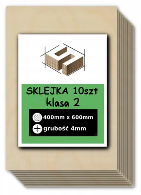 Imagen del producto de Tableros rectangulares de contrachapado de abedul sin tratar – corte y grabado láser, fresado CNC, modelismo, marquetería, pirograbado, pintura, decoupage y manualidades – calidad 2 – 40 × 60 cm (400 × 600 mm) – 4 mm – 10 unidades