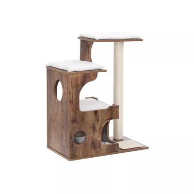 Imagen del producto de Árbol para gatos "And OutdoorMatch Luxus" – Madera – Cesta suave para gatos y hamaca – Juguetes para gatos – Adecuado para gatitos pequeños – 66 x 42 x 88 cm