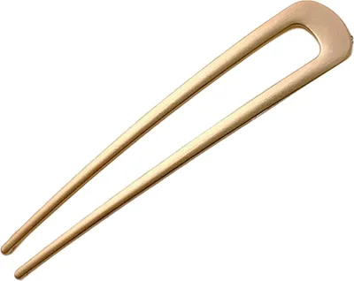 Produktbild von Haarstab im französischen Stil, U-förmig, große Haarspange, dickes langes Haar, Metall-Haarnadel, dekorativer sicherer Halt, Dutthalter, golden