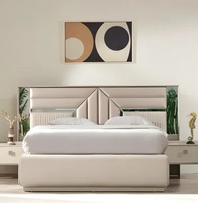 Produktbild von Luxus Schlafzimmer Bett Design Doppelbett Modern Möbel Holz Betten