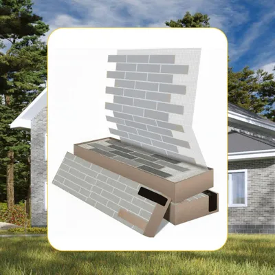 Fassadensystem AMK in Ziegeloptik – wetterfeste Paneele mit Marmorsplitt - 002 Weiss-Grau