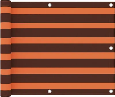 Image de Paravent de balcon 75x400 cm tissu oxford orange et marron