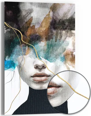 Produktbild von DEQORI Hybrid Leinwand Bild 60x90 cm 'Gefühlswirbel' Wandbild Glas flach modern