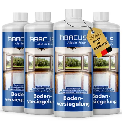 Produktbild von ABACUS® Bodenversiegelung, Parkettversiegelung, Laminatversiegelung, PVC-Versiegelung, Korkversiegelung Bodenversiegelung 4 x 1000ml