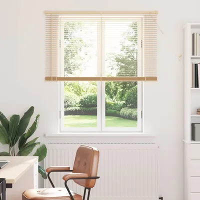 Produktbild von Möbel Venetianer Jalousie - elegante Design - für Bad und Küche - Hellbraun mit Muster 150x120cm PVC - Rollos Top6631872