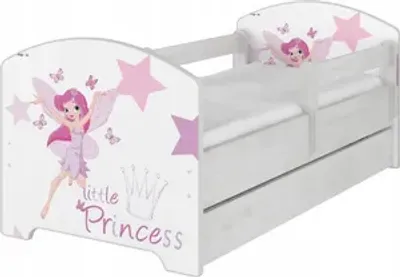 Produktbild von Kinderbett Massivholz Jugendbett Juniorbett Bett inkl. Matratze und Schublade 160x80; Prinzessin