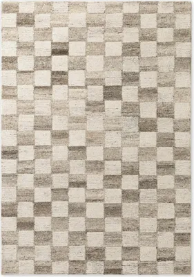 Produktbild von Vikosa Boho 1.0 Wollteppich Quadra Natur Creme Braun