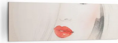 Produktbild von Bild auf Leinwand - Leinwandbild - Frau Gesicht Lippen - 160x50cm - Wand Bild - Wanddeko - Leinwanddruck - Bilder - Kunstdruck - Wanddekoration - Leinwand bilder - Wandkunst - AB160x50-3860