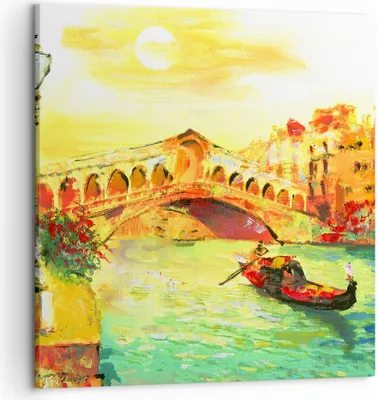 Produktbild von Bild auf Leinwand - Leinwandbild - Venedig Gondel - 50x50cm - Wand Bild - Wanddeko - Wandbilder - Leinwanddruck - Bilder - Kunstdruck - Wanddekoration - Leinwand bilder - Wandkunst - AC50x50-3841