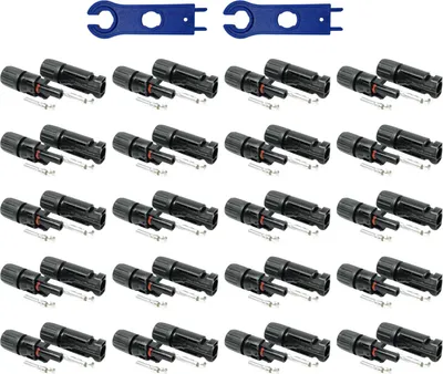 Produktbild von 20 Paar Solarstecker Set inkl. Montagewerkzeug, kompatibel mit MC4, für Solarkabel 4 – 6 mm²