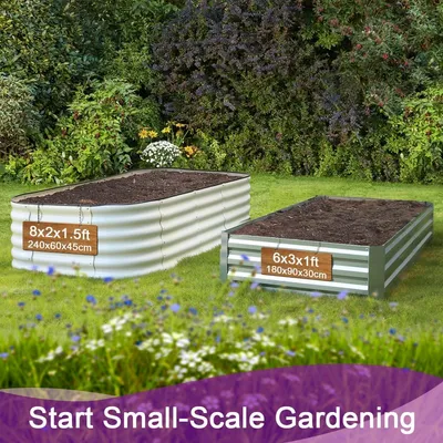 Image de Bacs de plantation - Jardinière surélevée pour l'extérieur - Jardinière en métal - 240 x 60 x 40 cm