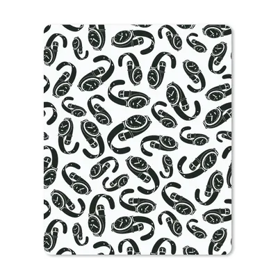 Produktbild von MuchoWow® Mauspad Mousepad Uhr - Schwarz und Weiß - Muster 30x40 cm - Mousepads - Maus Mat - Pad - Mausunterlage - Mausmatten