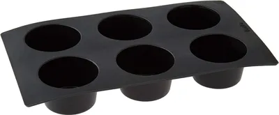 Image de Moule à muffins, silicone, noir, 6 alvéoles