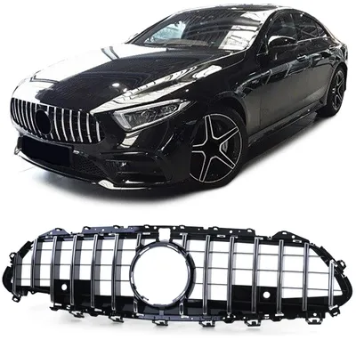 Sport Kühlergrill Schwarz Glanz Chrom passt für Mercedes CLS C257 ab 2017 – Produktansicht
