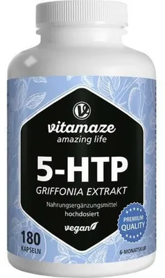 Produktbild von 5-HTP 200 mg Griffonia Extrakt hochdos.vegan Kaps. 180St PZN 16018700