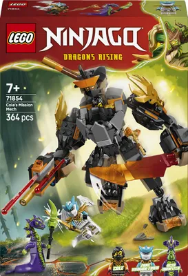 Productafbeelding van LEGO NINJAGO Cole's Action-Mech en Draken-Zane - Ninja speelgoed voor jongens en meisjes - Modelbouwset met actiefiguur, 3 minifiguren en zwaarden - Cadeau voor kinderen vanaf 7 jaar - 71854