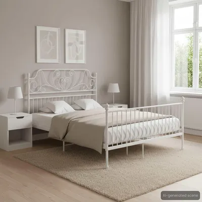 Immagine prodotto di Maison Exclusive - Struttura letto in metallo bianco 160x200 cm