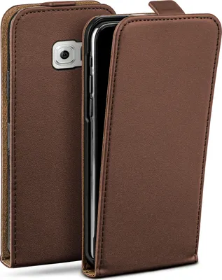 Produktbild von moex® Flip Case kompatibel mit Samsung Galaxy S6 - Hülle mit 360 Grad Schutz, Dunkelbraun