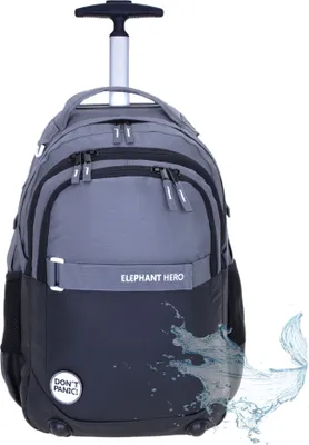 Produktbild von Schultrolley Trolley Elephant Hero Signature Ranzen Schulranzen Trolly Jungen Schulrucksack mit Räder Rollen 13048 Color Block Schwarz Anthrazit