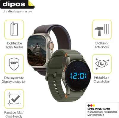 Produktbild von 2x Schutzfolie für Swatch WHAT IF ... ? Folie, 100% Displayabdeckung, dipos Flex