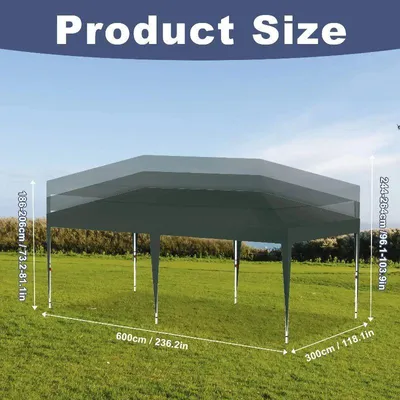 Immagine prodotto di Tenda per feste - Tenda pieghevole - Gazebo da giardino - Tenda per eventi - 3x6 metri - Altezza regolabile e impermeabile